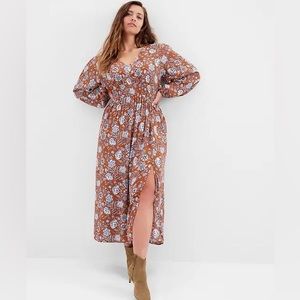 GAP smocked waist puff maxi dress